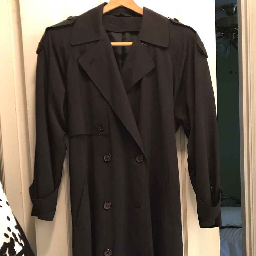 Anne Klein II Black Trench coat, size 6 Petite